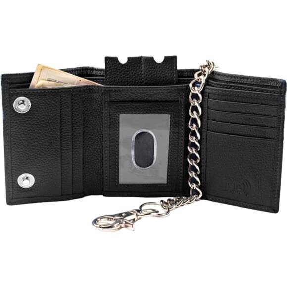 Mens Wallets Black Trifold Rfid Protection Trifold Wallet Trifold Wallets - Picture 5 of 7